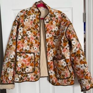 Floral Quilted Jacket women’s large puffy coat boutique